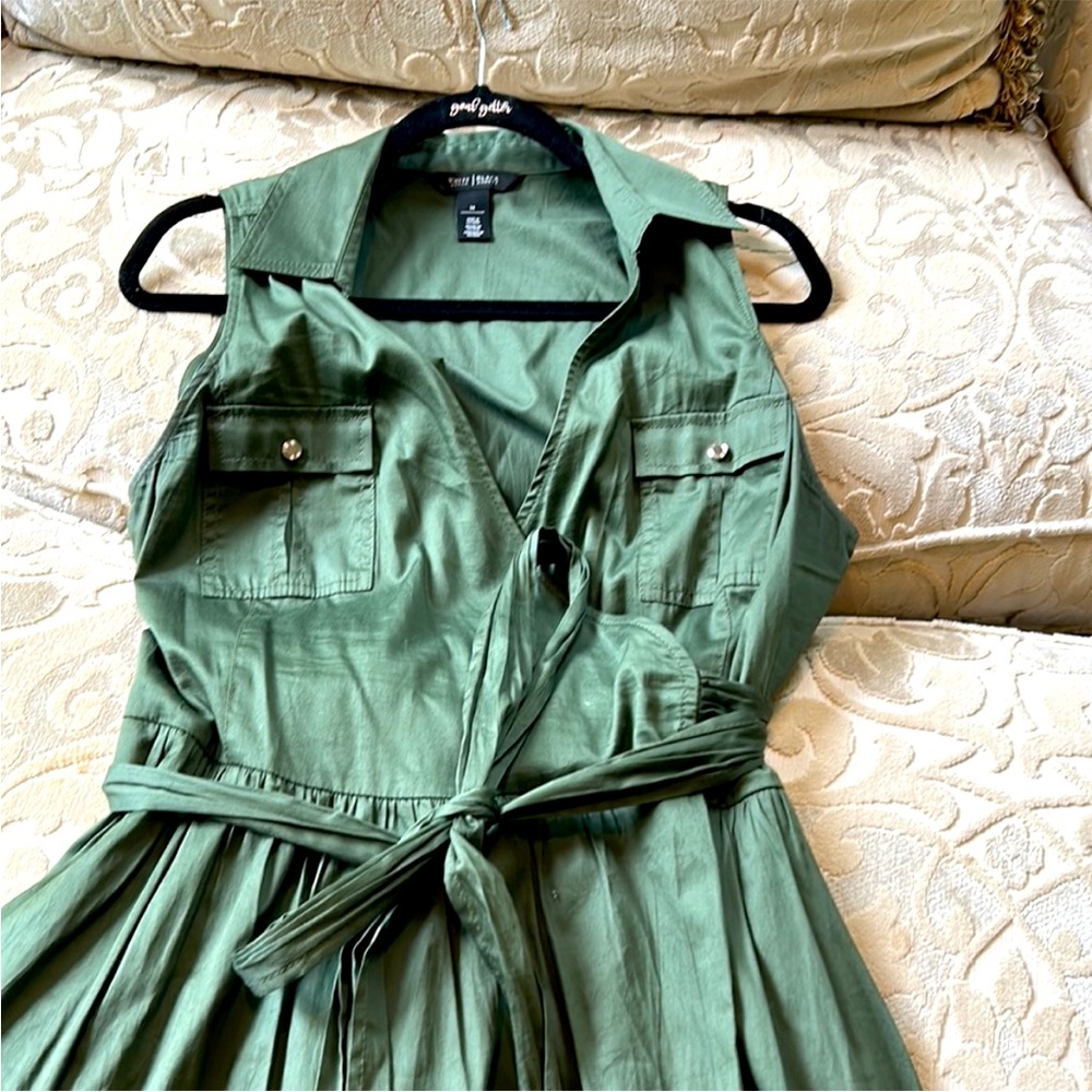 Olive green wrap around dress